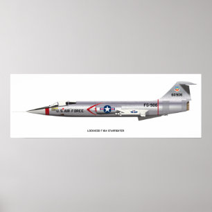 12 x 36 låsta F-104 Starfighter-Poster Poster