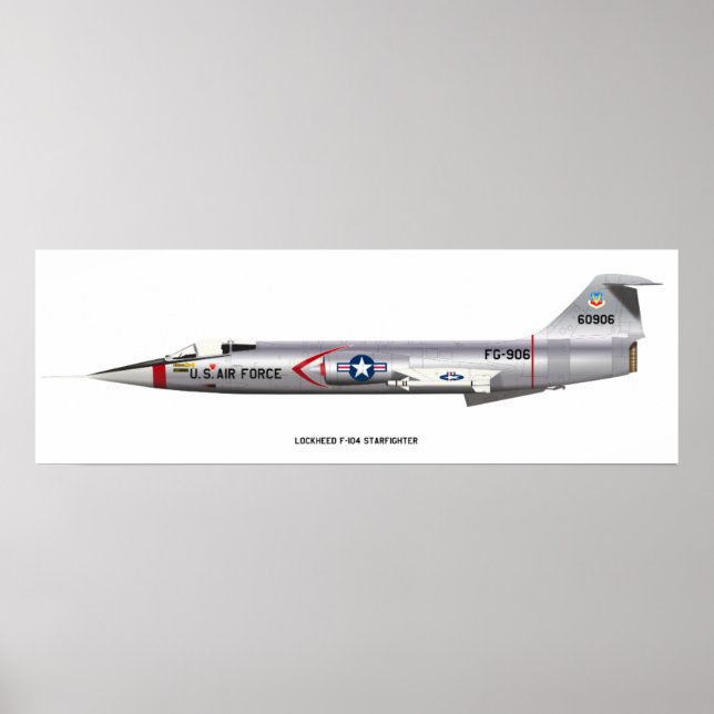 12 x 36 låsta F-104 Starfighter-Poster Poster (Framsidan)