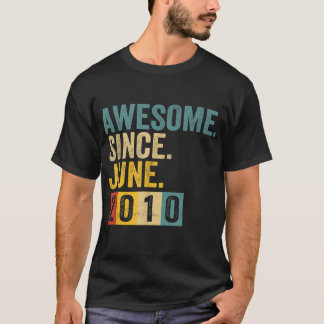 12 Year Old Awesome Since June 2010 12th Birthday  T Shirt