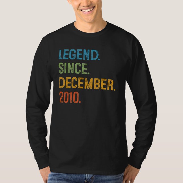 12 Years Old  12th Bday Boys Legend Since December T Shirt (Framsida)