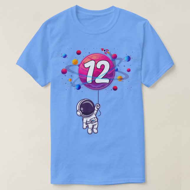 12th Birthday 12 Years Old Birthday Boy Gift Astro T Shirt (Design framsida)