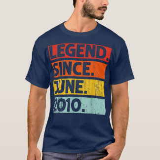 12th Birthday Gifts Legend Since June 2010 12 Year T Shirt