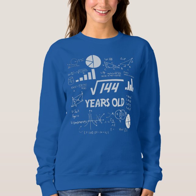 12th Birthday Love Math Square Root 144 Teacher T Shirt (Framsida)