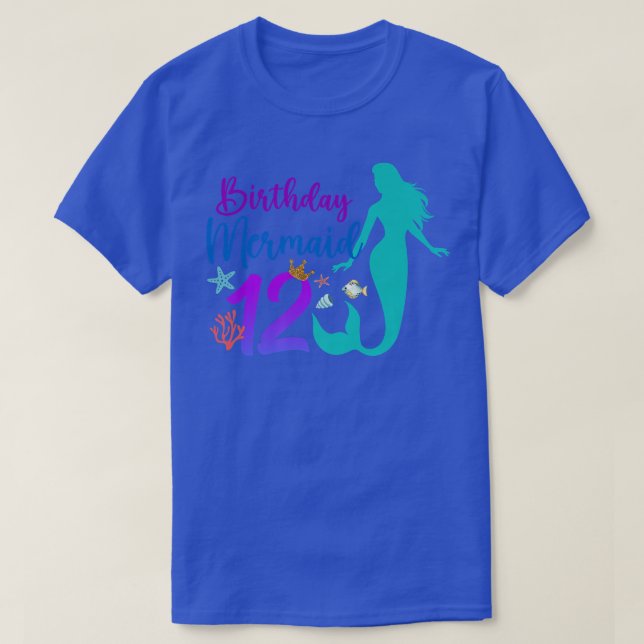 12th Birthday Mermaid Ocean 12 Year Old Magical Bd T Shirt (Design framsida)