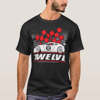 12th Birthday Race Car 12 Years Old Funny T Shirt