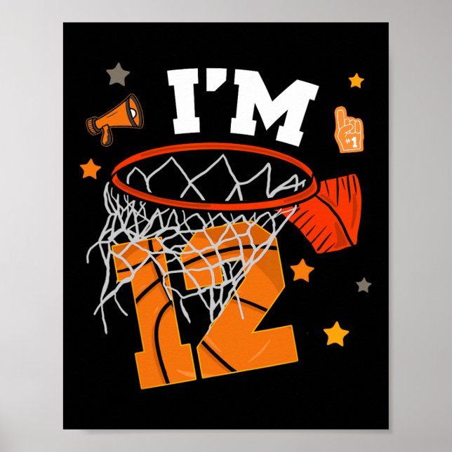 12th Birthday Sketll Boy Twelve Years 12 Yr Old Bd Poster (Framsidan)