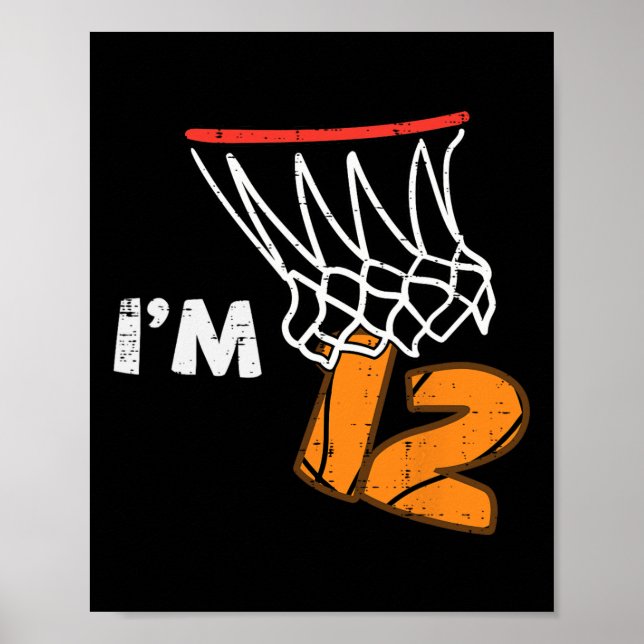 12th Birthday Sketll Im 12 Twelve Year Old Bday Bo Poster (Framsidan)