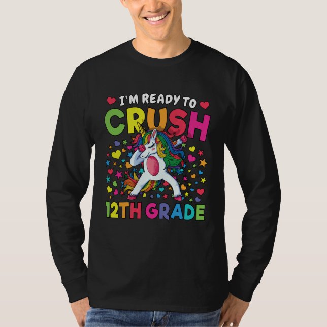 12th Grade Dabbing Unicorn Girl Back To School Kid T Shirt (Framsida)