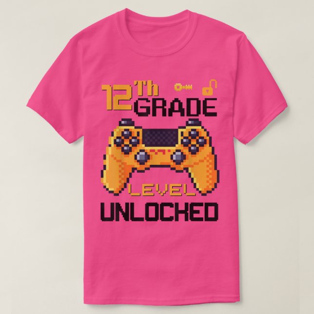 12th grade level unlocked video game gamers pixel  t shirt (Design framsida)