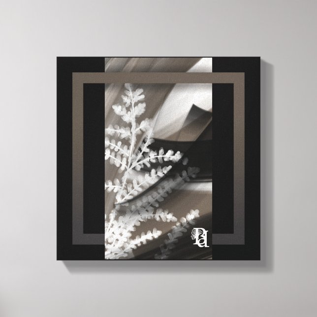 12x12" Terra’s Tender Whisper Abstract Brown Flowe Canvastryck (Framsida)