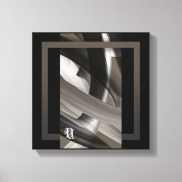 12x12" Terra’s Tender Whisper Abstract Brown Flowe Canvastryck