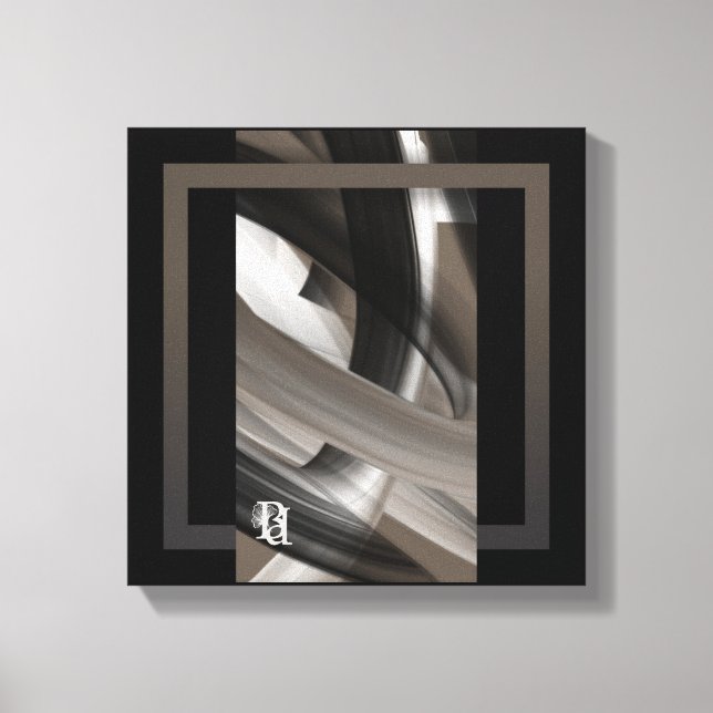 12x12" Terra’s Tender Whisper Abstract Brown Flowe Canvastryck (Framsida)