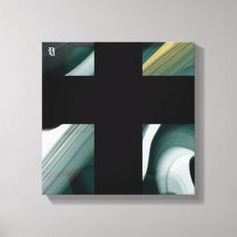 12x12" Trend Abstrakt Konst Canvas Svart Vitt Grön