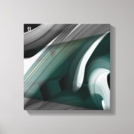 12x12" Trend Abstrakt Konst Canvas Svart Vitt Grön