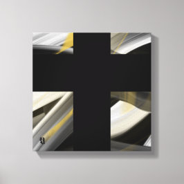 12x12" Trend Abstrakt Konst Canvas Svart Vitt Guld