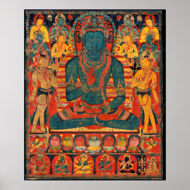 1300-talets transcendent Buddha w/ Bodhisattvas Poster (Framsidan)