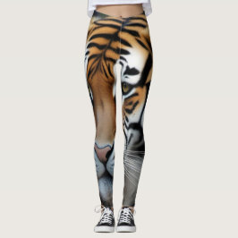13025 Tiger-utskrift Leggings