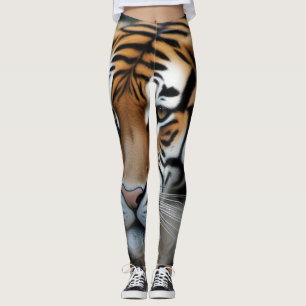 13025 Tiger-utskrift Leggings