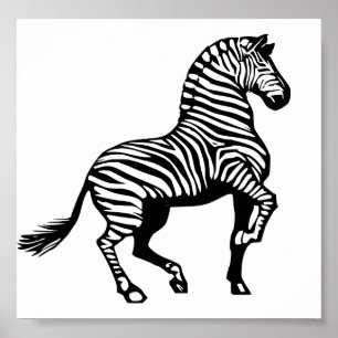 1308759321_Vector_Clipart Zebra-tecknad, vild Poster