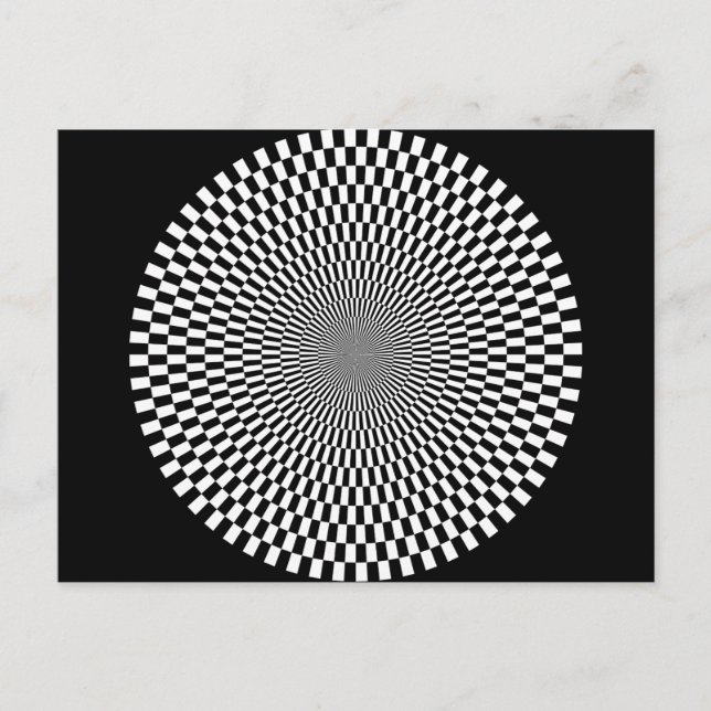 1309144895_Vector BLACK WHITE OPTICAL ILLUSION Vykort (Framsida)