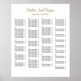 130 enkelt sittdiagram för Bröllop Poster