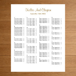 130 enkelt sittdiagram för Bröllop Poster