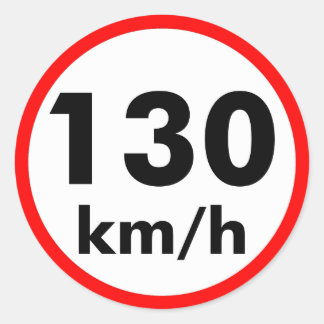 130 km/h runt klistermärke