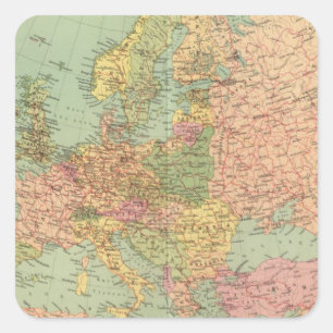 1314 Politiskt Europa Fyrkantigt Klistermärke
