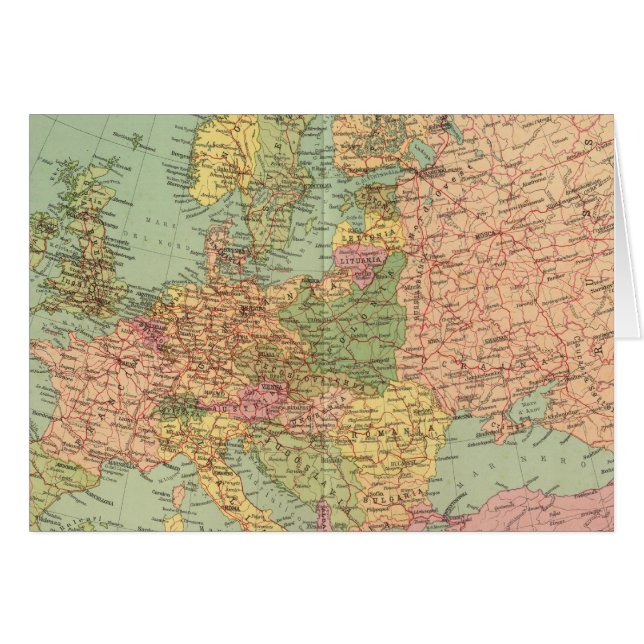 1314 Politiskt Europa Hälsningskort (Framsidan Horizontal)