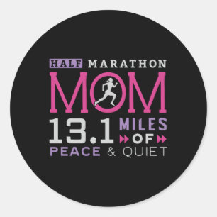 131 Halva Marathon Mamma Running Mamma Springer Runt Klistermärke