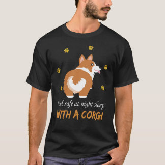 131 Känn Säker vid nattsömn med Corgi T Shirt