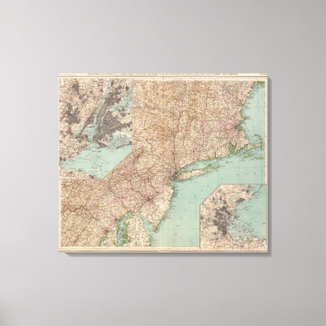 13233 vikt, Conn, RI, NJ, Del, Md Canvastryck (Framsida)