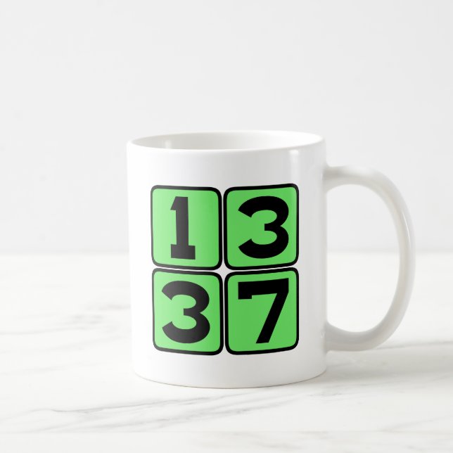 1337 Leet Leetspeak Eleet Internet Meme Slang Kaffemugg (Höger)