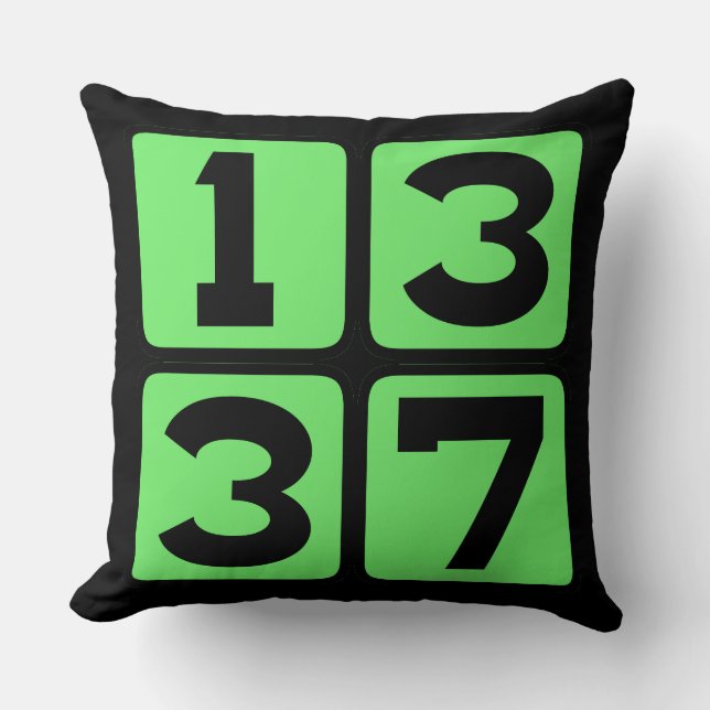 1337 Leet Leetspeak Eleet Internet Meme Slang Kudde (Framsida)