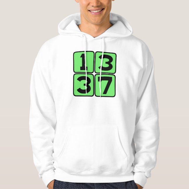 1337 Leet Leetspeak Eleet Internet Meme Slang Sweatshirt Med Luva (Framsida)