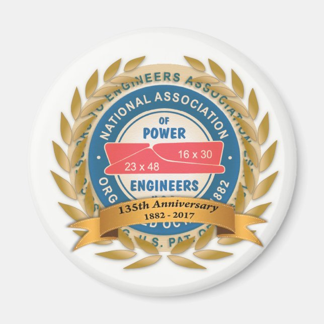 135-årsjubileum Rundmagnet Magnet (Framsidan)