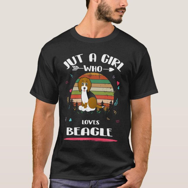 136 Bara en flicka som Kärlek Beagle T Shirt (Framsida)
