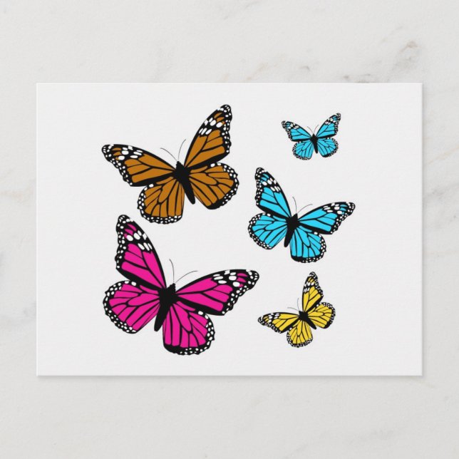 139 FÄRGFULLA SERIEFJÄRILAR ASSORTIMENT INSEKT VYKORT (Framsida)