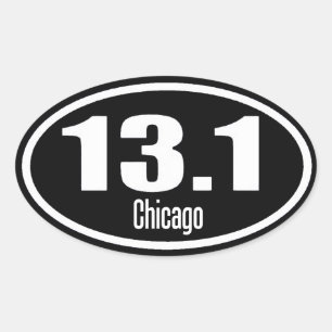 13.1 Chicago Sticker Ovalt Klistermärke