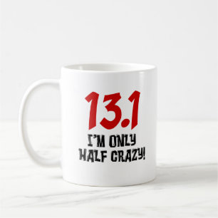 13,1 Endast till hälften galen halv maraton Kaffemugg