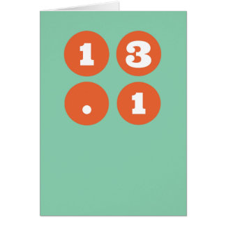 13,1, halv maraton hälsningskort