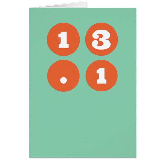 13,1, halv maraton hälsningskort (Framsidan)