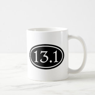 13,1, halv maratonsvartOval Kaffemugg