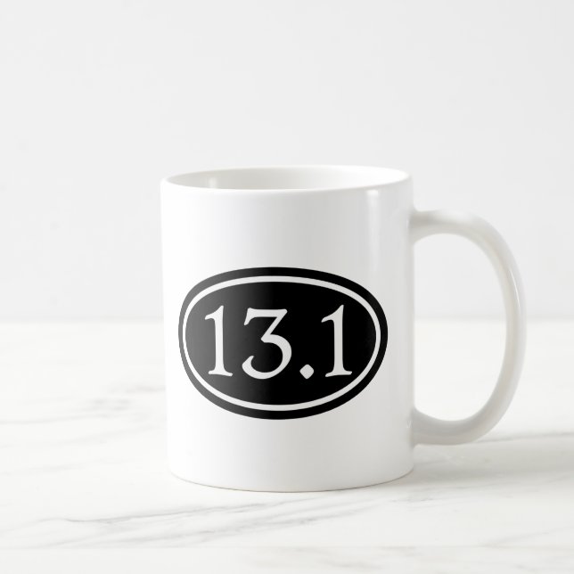 13,1, halv maratonsvartOval Kaffemugg (Höger)