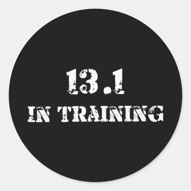 13.1 i Träning i halvmarathon Tävling - Körning Runt Klistermärke (Framsida)