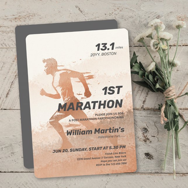 13,1 miles 1ST Marathon-Post Marathon Party Inbjudningar (13.1miles 1ST Marathon-Post Marathon Party Invitation)