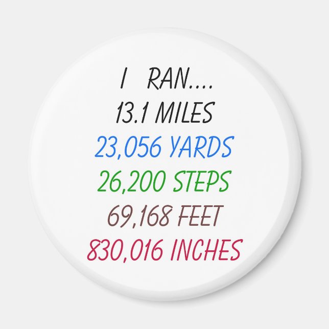 13,1 miles magnet (Framsidan)