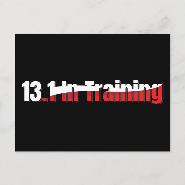 13.1 på träning Abstrakt Halvmaraton Löpning Vykort (Framsida)