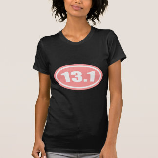 13,1, rosa Oval för halv maraton Tee Shirt