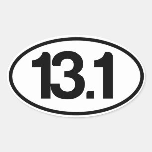 13.1 Sticker (halv maratonfästare) Ovalt Klistermärke